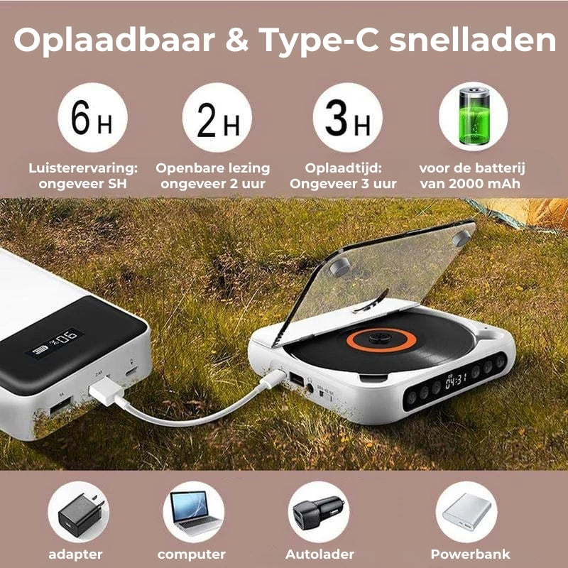 Compacte Draagbare Cd-Speler Met Bluetooth