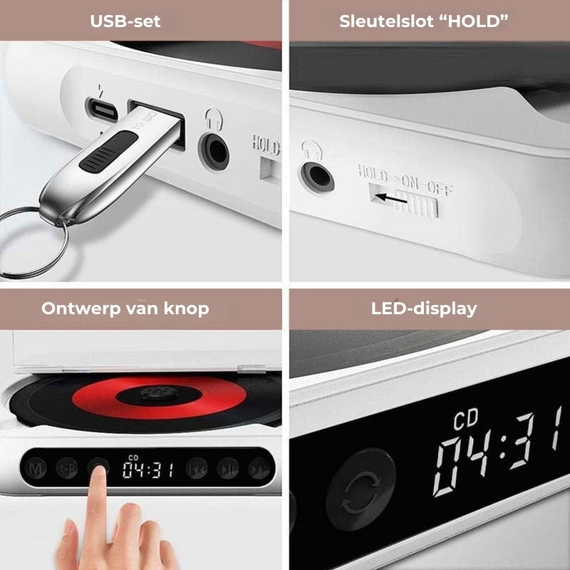 Compacte Draagbare Cd-Speler Met Bluetooth