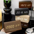 Digitale Wekker Met Houtlook Behuizing