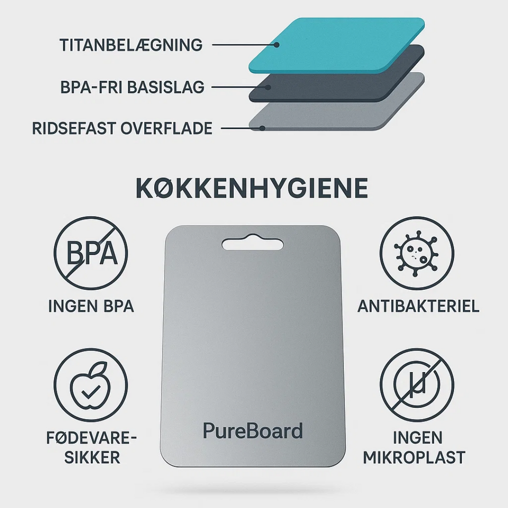 Titanium snijplank met antislipontwerp