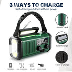 Draagbare noodradio met solar en handgenerator