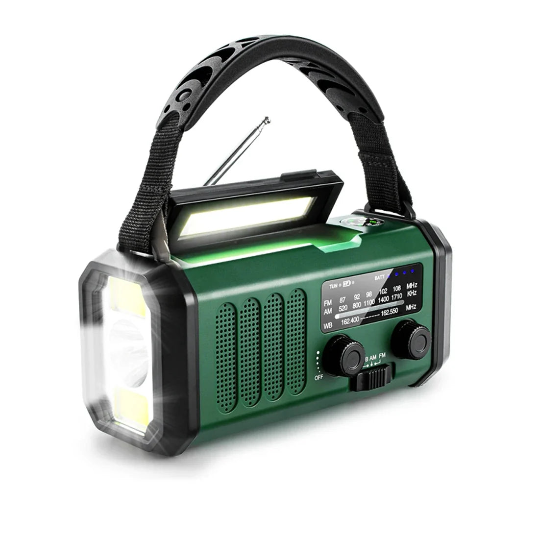 Draagbare noodradio met solar en handgenerator